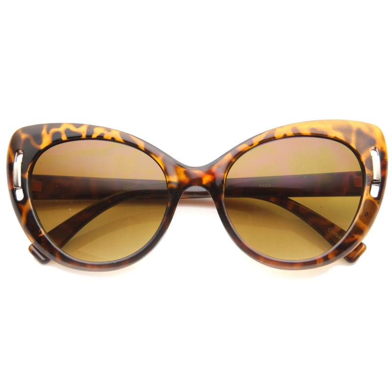 Women’s Unique Temple Oversize Cat Eye Sunglasses 9794