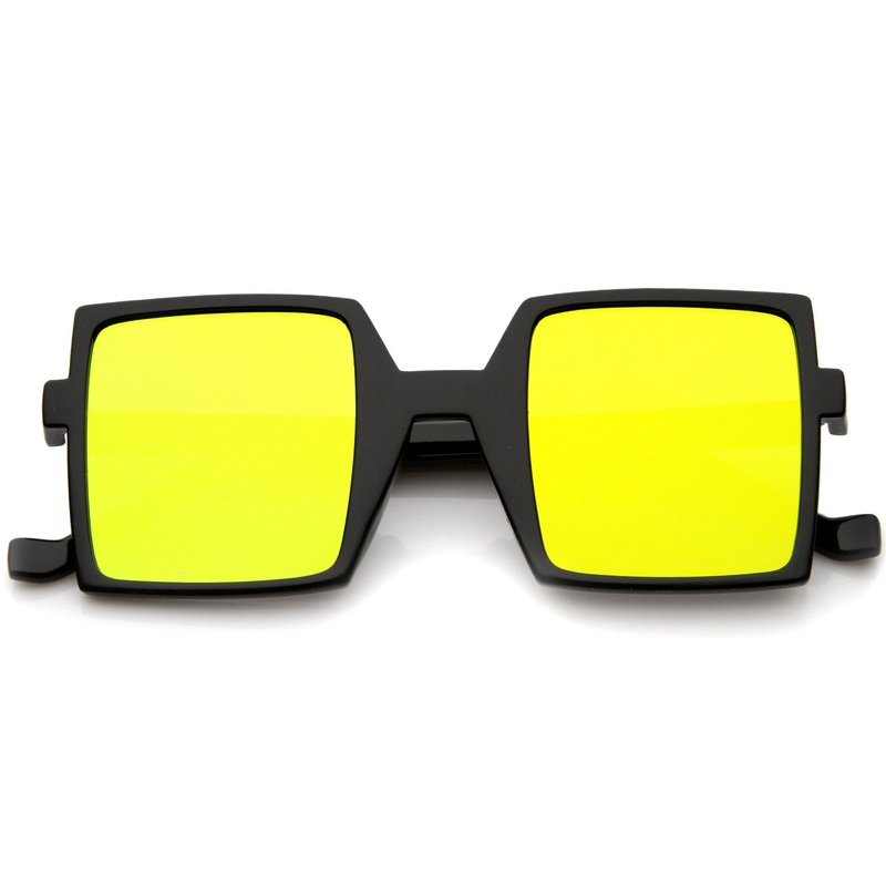 1950’s Retro TV Block Flash Mirror Lens Square Sunglasses A290