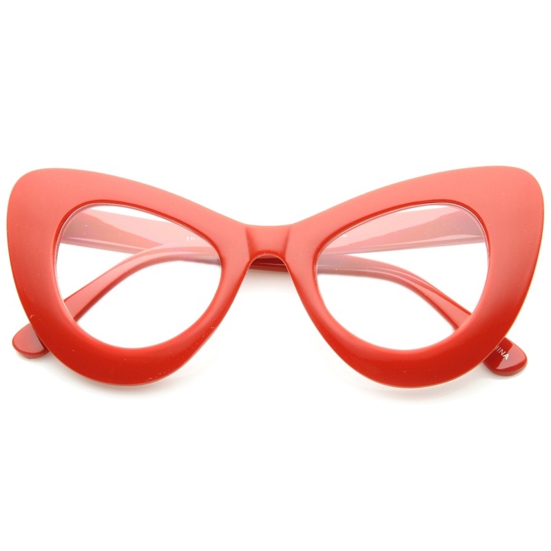 Women’s Retro Oversize Clear Lens Cat Eye Glasses A050