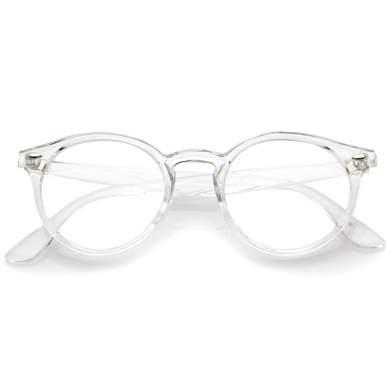 Modern Round Dapper Transparent Clear Lens Glasses C027