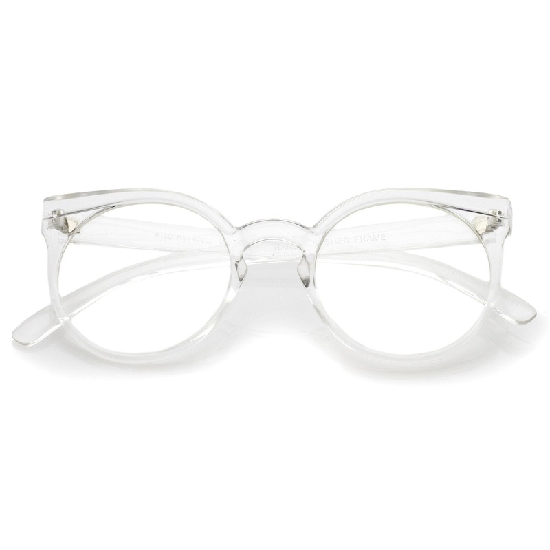 Retro Modern Translucent Round Clear Lens Glasses C026