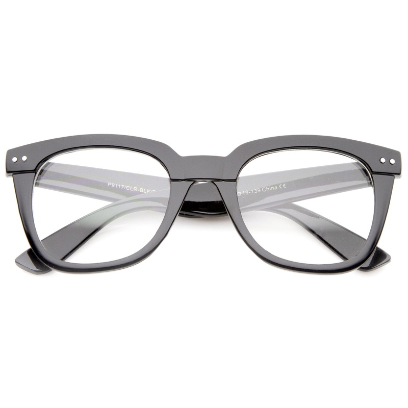 Retro Wide Temple Horn Rimmed Clear Lens Glasses A633
