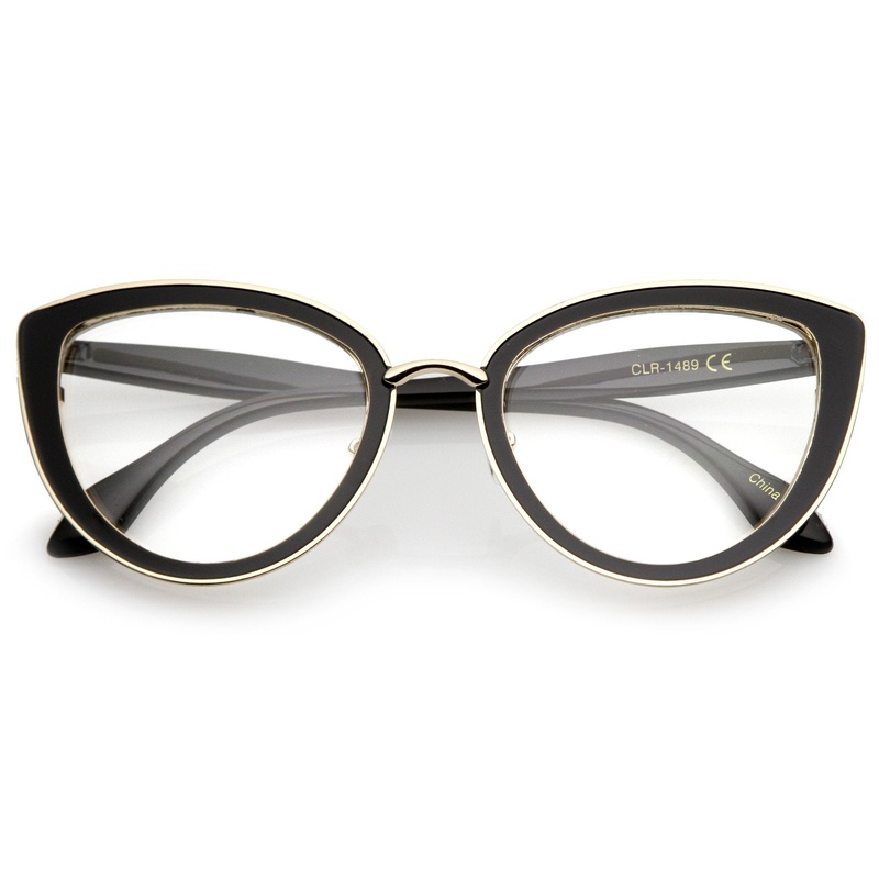 Women’s High Temple Clear Lens Cat Eye Glasses C121