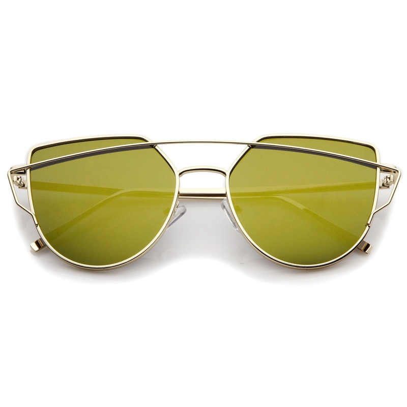 Women’s Retro Modern Flat Mirror Lens Sunglasses A898