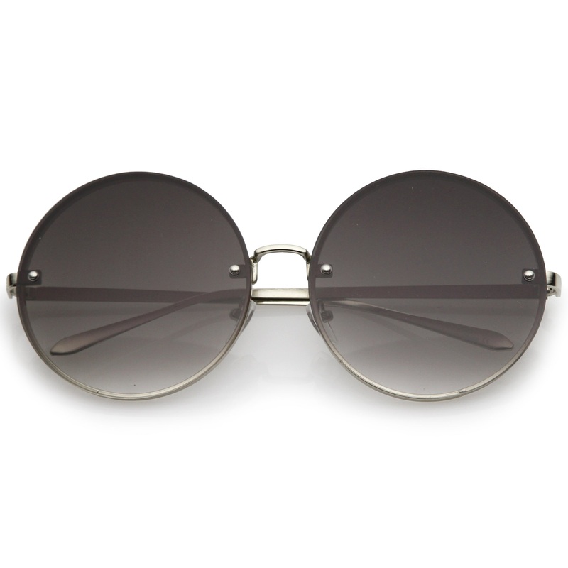 Women’s Retro Oversize Round Flat Lens Sunglasses A893