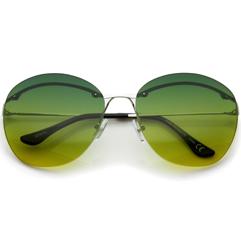 Women’s Retro Round Inner Brow Gradient Lens Sunglasses A763