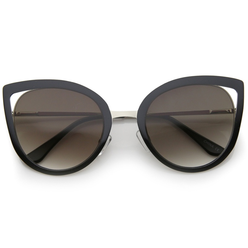 Women’s Round Laser Cut Cat Eye Sunglasses A525