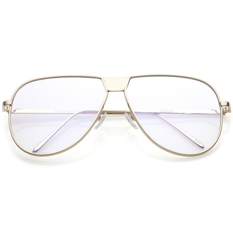Oversize Retro Clear Lens Flat Top Glasses C350