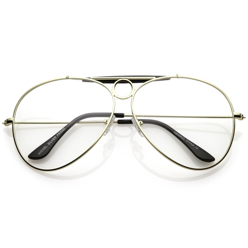 Oversize Retro Dad Fashion Clear Lens Aviator Glasses C301
