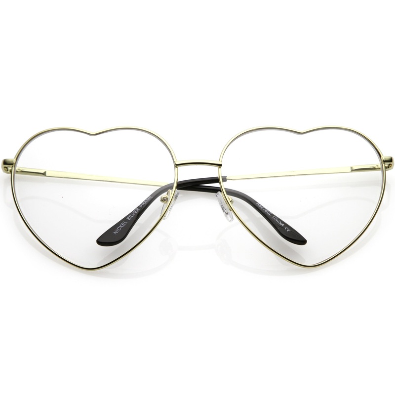 Oversize Women’s Festival Heart Shape Clear Lens Glasses C304