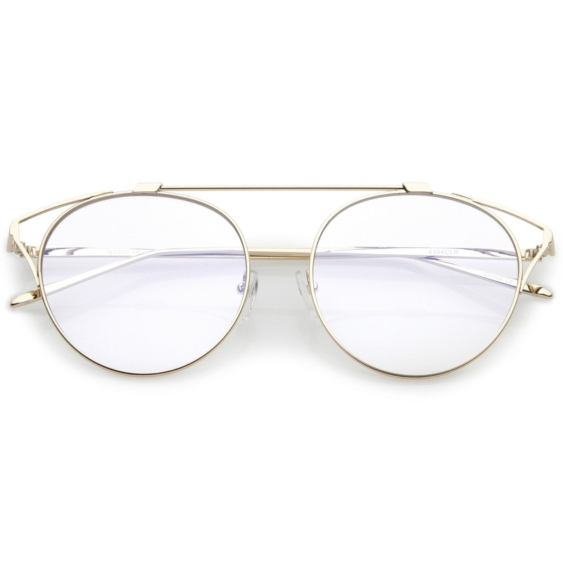 Retro Modern Full Metal Wire Frame Clear Lens Glasses C292