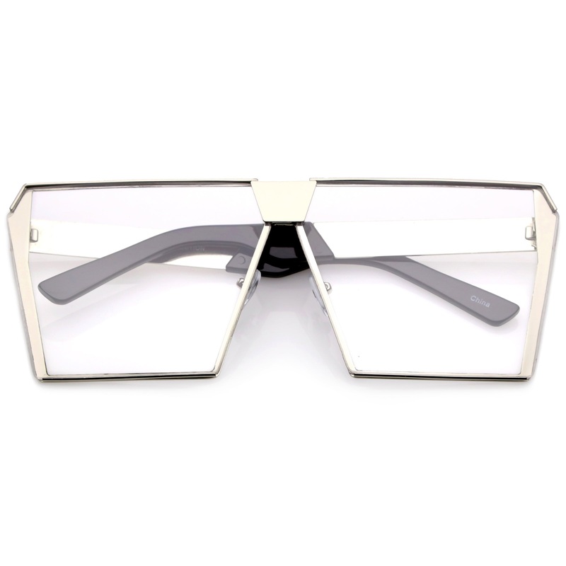 Retro Modern Space Laser Flat Top Clear Lens Glasses C445