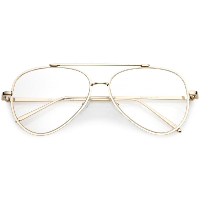 Retro Modern Teardrop Clear Flat Lens Glasses 58mm C451