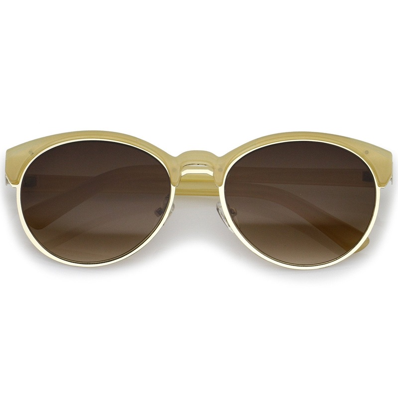 Women’s Retro Oval Half Frame Cat Eye Sunglasses A792