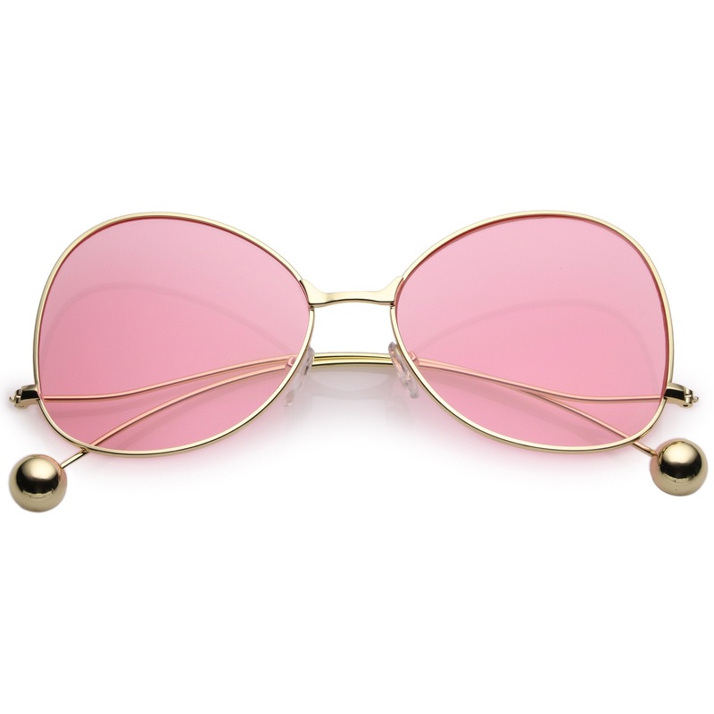 Women’s Retro Oversize Butterfly Shape Color Tone Lens Sunglasses C443