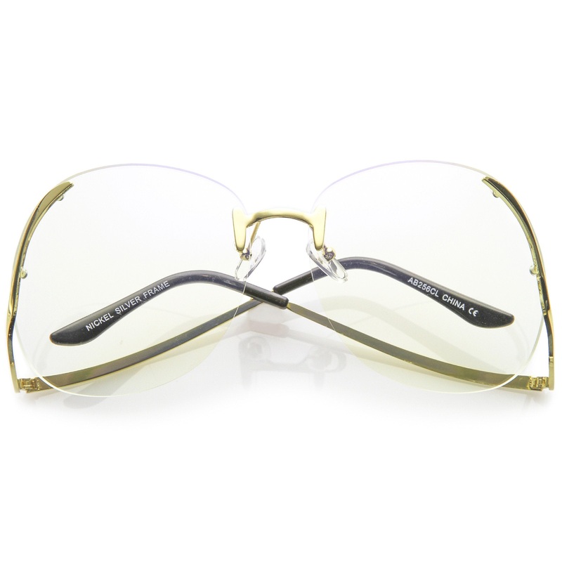 Women’s Retro Oversize Low Temple Clear Lens Glasses C291