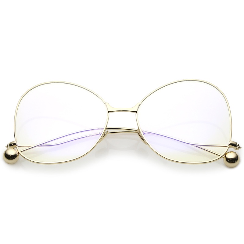 Women’s Vintage Oversize Butterfly Clear Lens Glasses C418