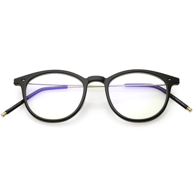 Vintage Indie Dapper Horned Rim Clear Flat Lens Glasses C632