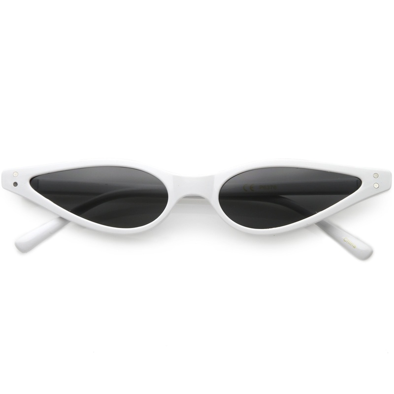 Women’s Retro 1990’s Thin Cat Eye Dual Rivet Sunglasses C624