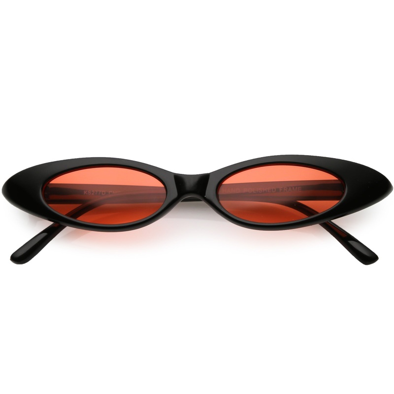 Women’s Retro 90’s Thin Color Tone Cat Eye Sunglasses C662