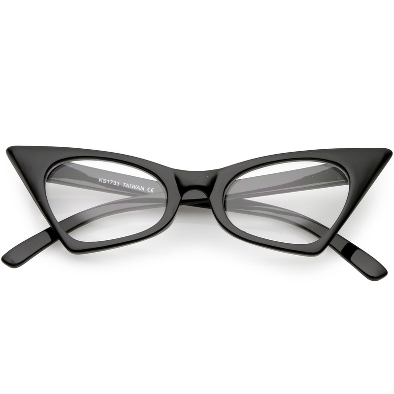 Women’s Retro High Pointed Cat Eye Clear Lens Glasses C615