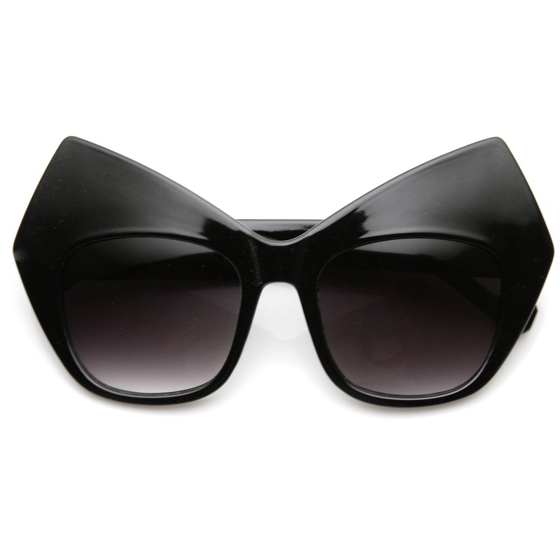 Womens Trendy High Fashion Oversize Geometric Pointed Cat Eye Sunglasses 9399