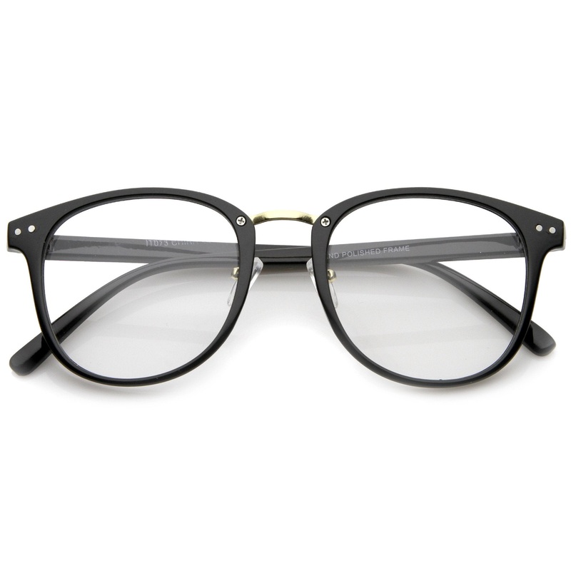 Vintage Indie Horned Rim Clear Lens Glasses A370
