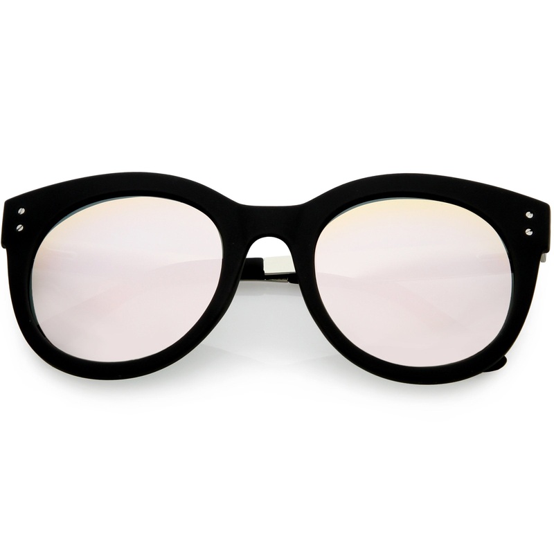 Women’s Round Horned Rim Polarized Lens Sunglasses C893