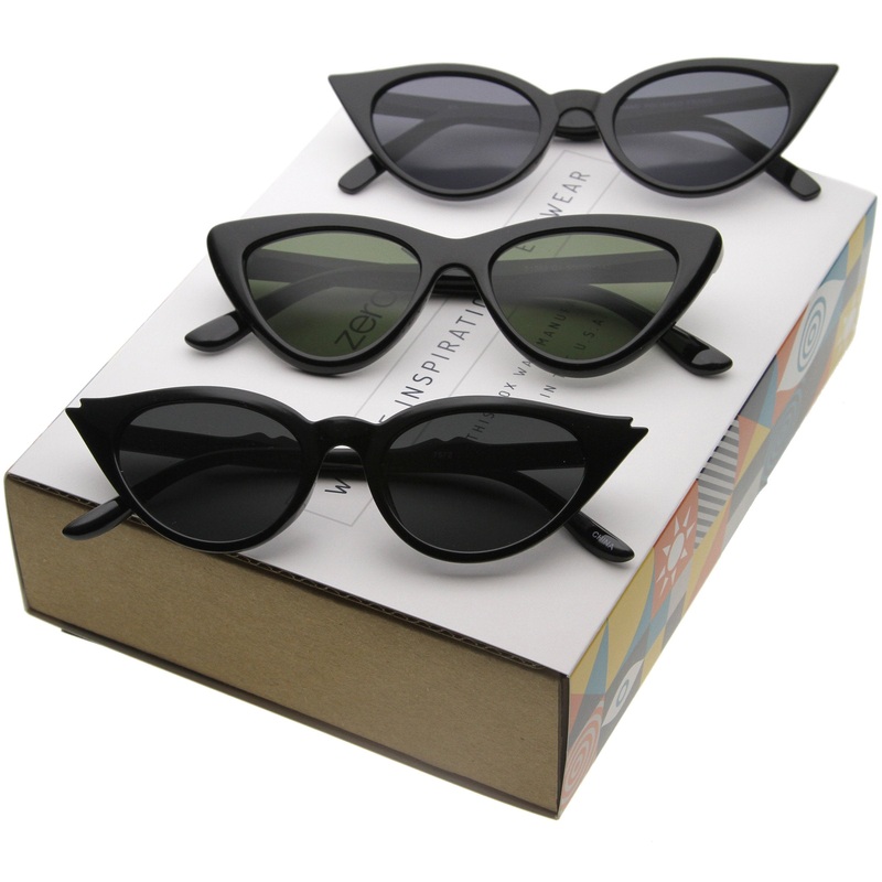 Women’s Small Retro Pointed Cat Eye Sunglasses C758 [Promo Box]