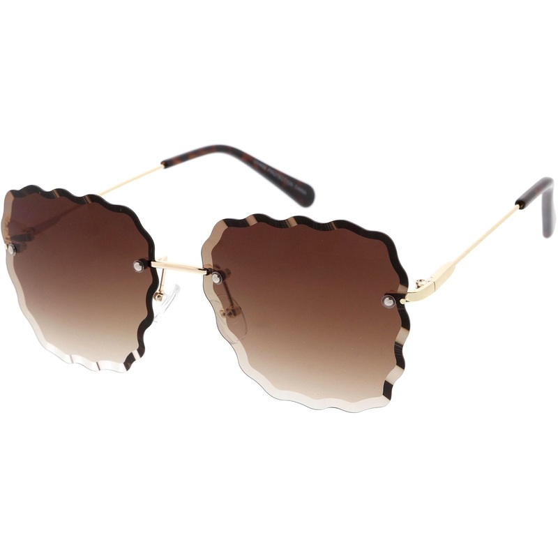 Women’s Scalloped Gem Square Gradient Lens Sunglasses C989