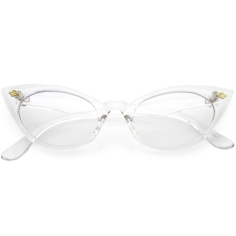 Women’s Small Retro 1950’s Secretary Clear Lens Cat Eye Glasses C939