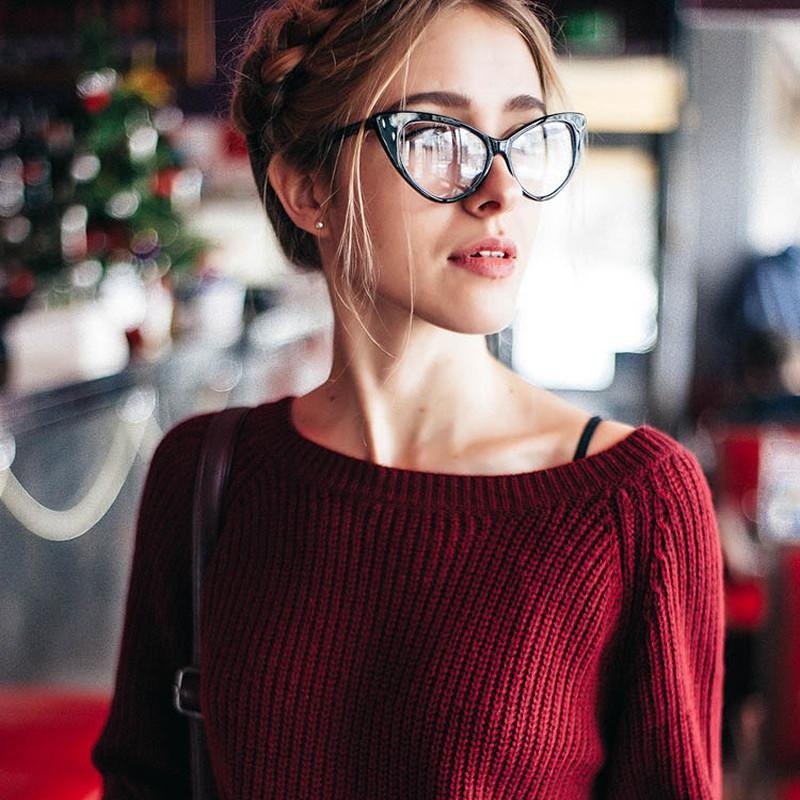 1950’s Vintage Mod Fashion Cat Eye Clear Lens Glasses