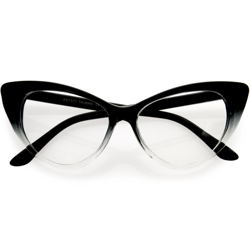 1950’s Vintage Mod Fashion Cat Eye Clear Lens Glasses 8435