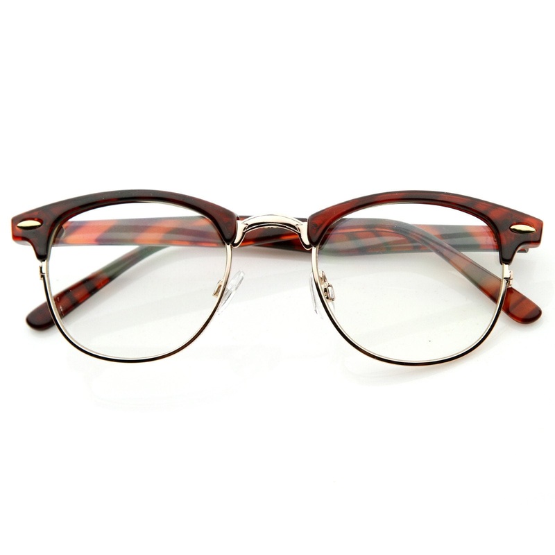 Vintage Optical RX Clear Lens Half Frame Glasses 2946 49mm