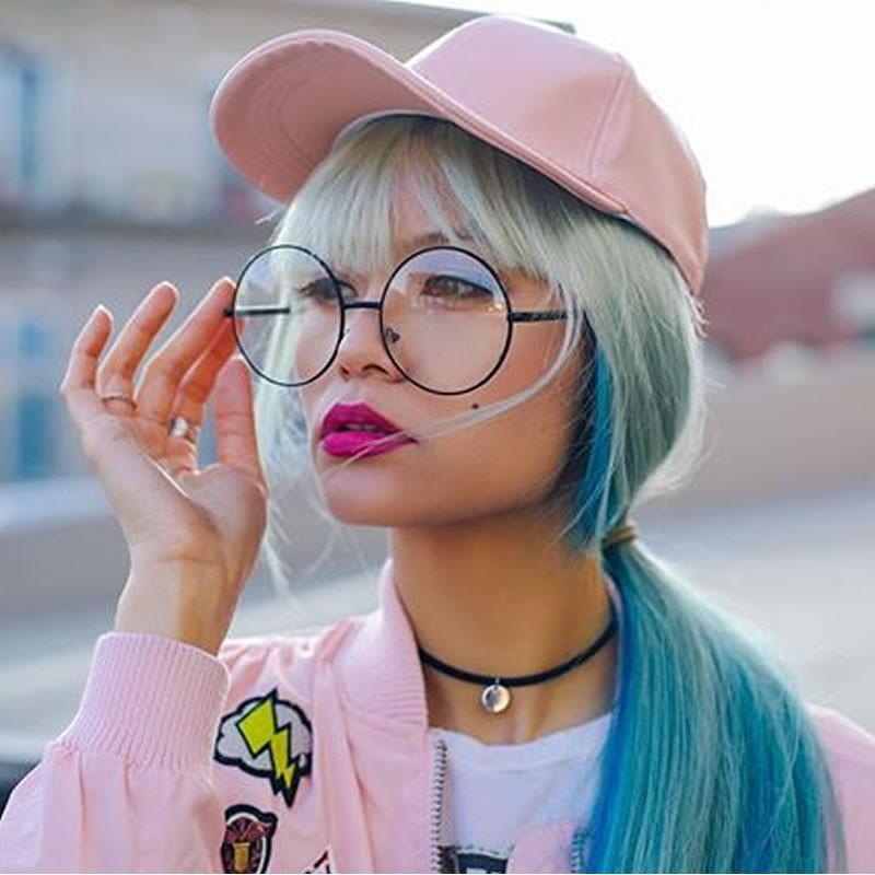 1920’s Vintage Era Large Round Metal Clear Lens Glasses