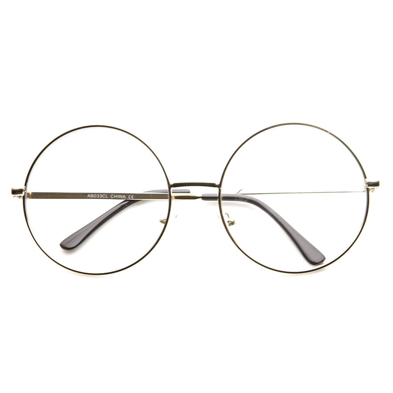 1920’s Vintage Era Large Round Metal Clear Lens Glasses 8714