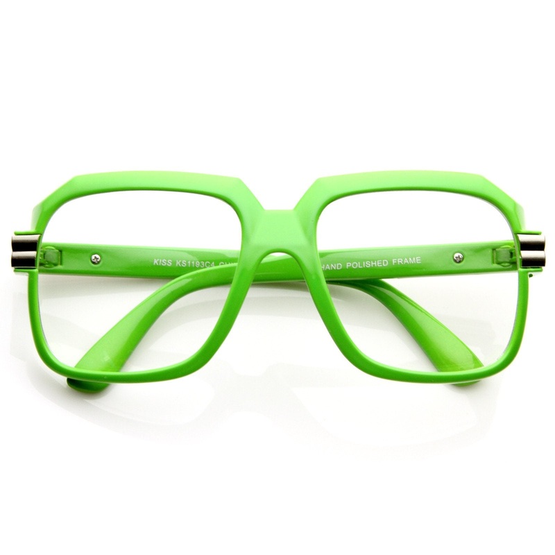 Party Retro Neon Color Square Clear Lens Glasses 8721