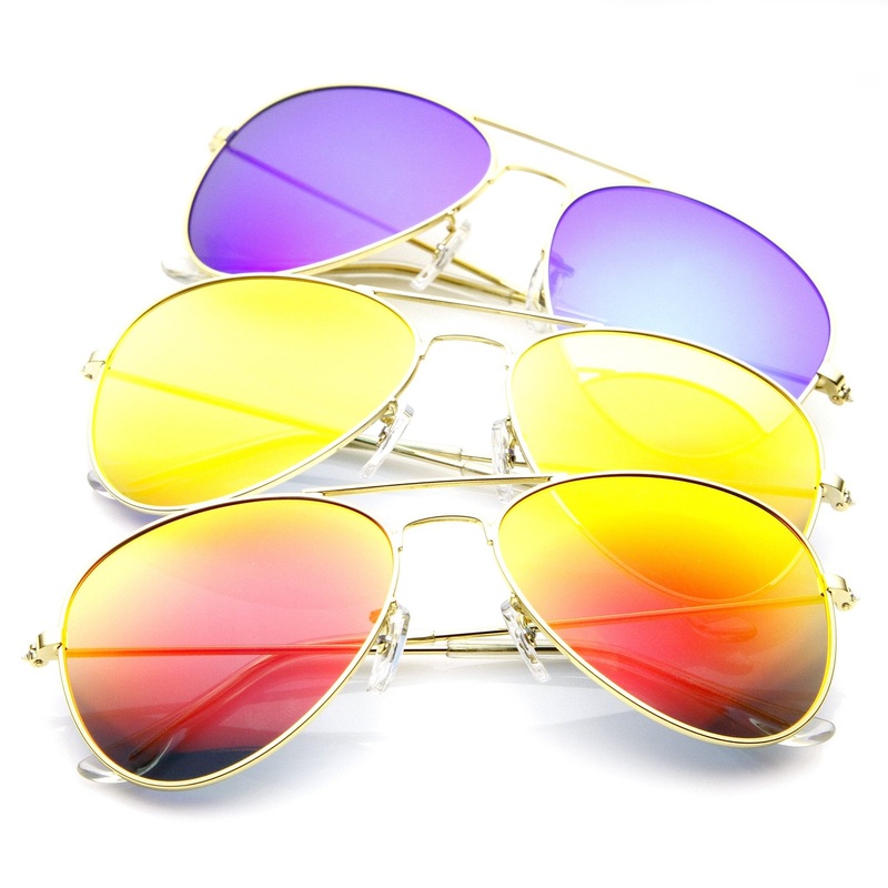 + Plus “Cunningham” Gold Mirrored Lens Aviator Sunglasses [3 Pack]