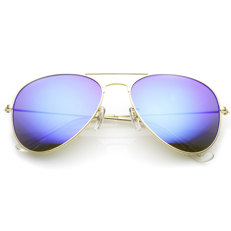 + Plus “Cunningham” Premium Mirrored Lens Aviator Sunglasses