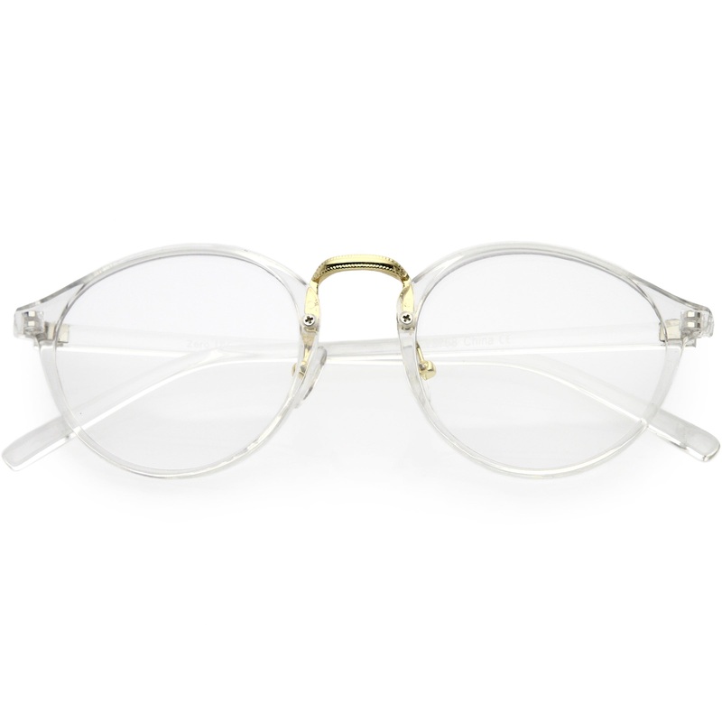 Vintage Dapper Indie Fashion Clear Lens Round Glasses 8768