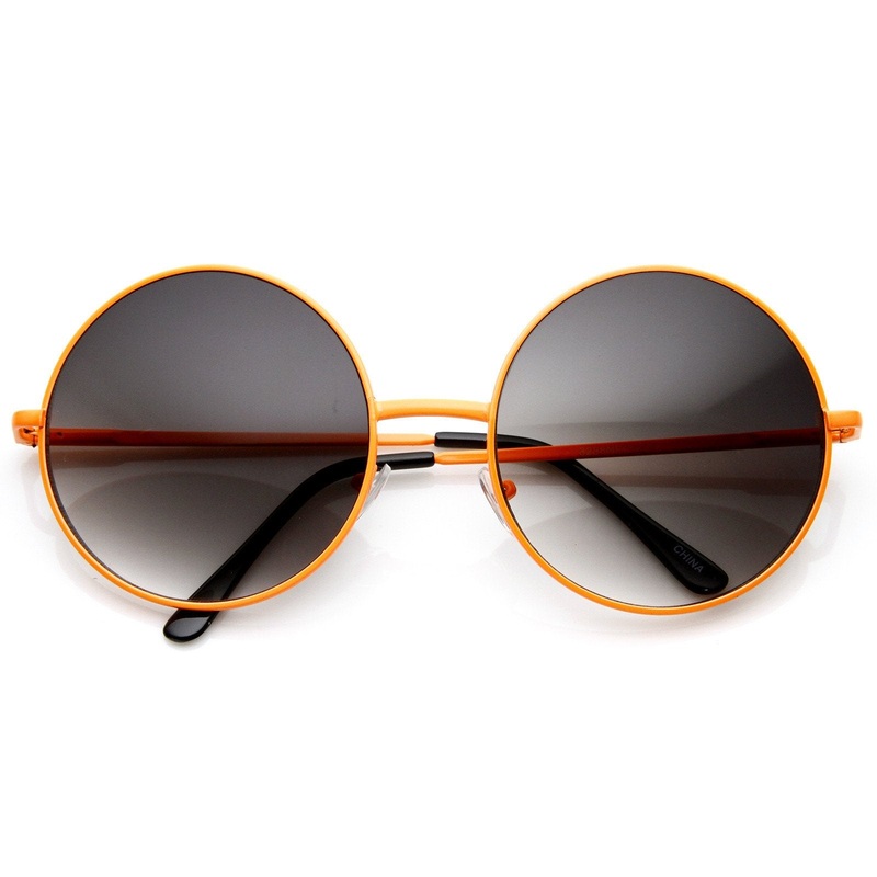 Womens Retro Oversize Metal Round Circle Sunglasses 8904