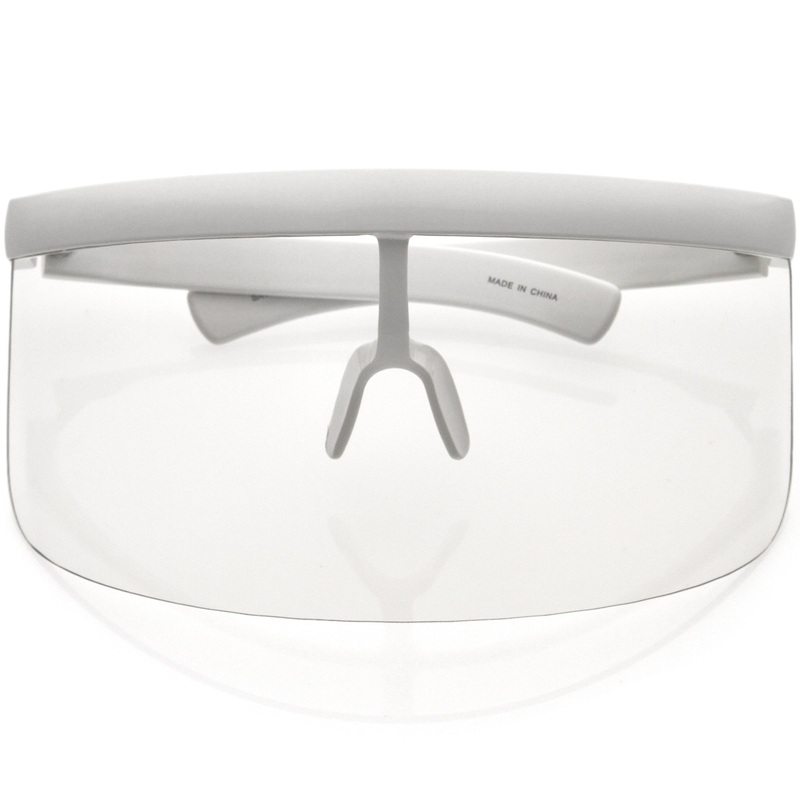 Futuristic Oversize Safety PPE Shield Blue Light Clear Lens Protection Visor D092