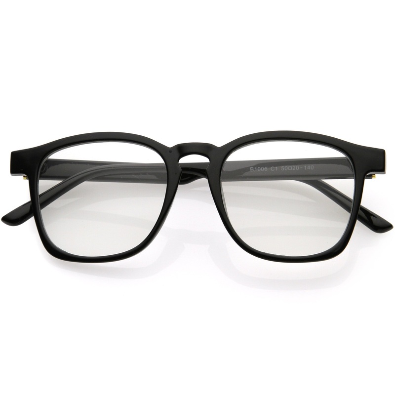 Lightweight Classic Keyhole Horn Rimmed Square Blue Light Filtering Glasses D087