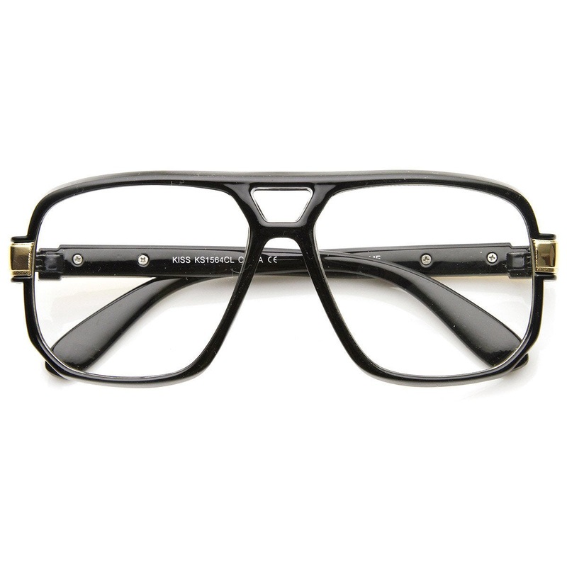 Retro 1980’s Classic Square Frame Hip Hop Clear Lens Glasses 8975