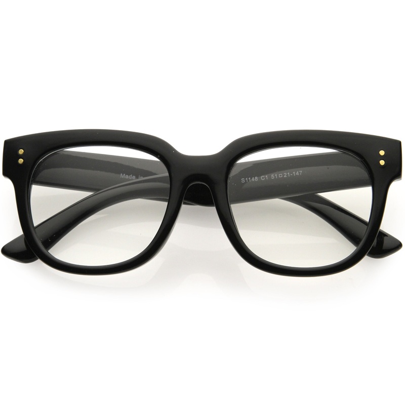Retro Chunky Horn Rimmed Square Anti Blue Light Glasses D089