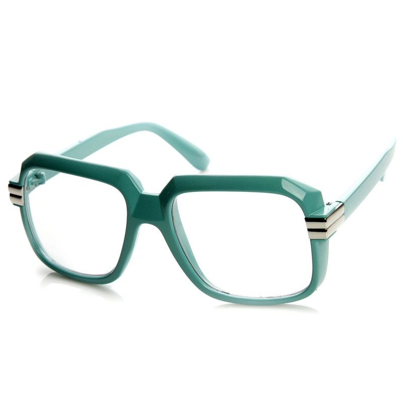 Retro Fun Colorful Party Square Clear Lens Hip Hop Glasses 8773