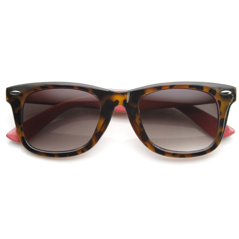 Retro Horned Rim Tortoise Pastel Two Tone Sunglasses 9166