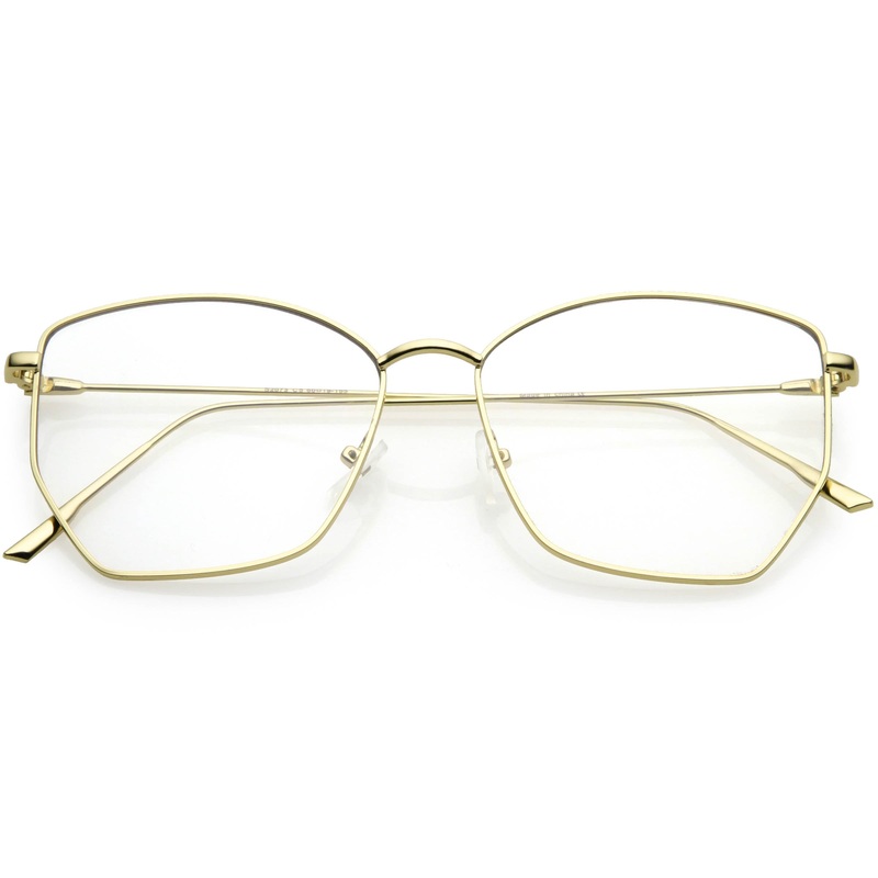 Women’s Modern Geometric Thin Metal Blue Light Glasses C968