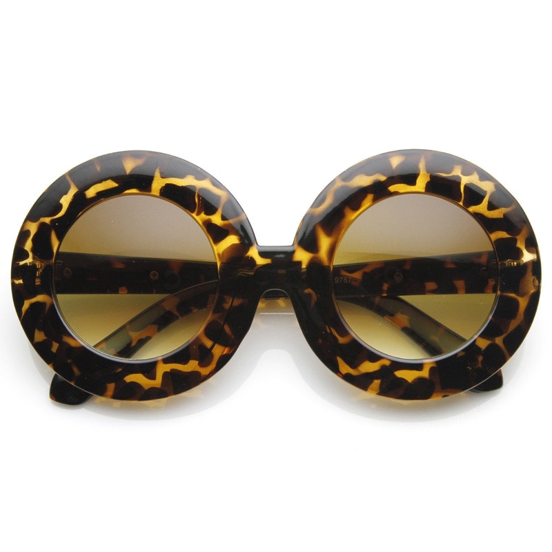 Women’s Thick Oversize Designer Fashion Round Sunglasses 9115