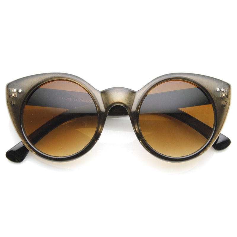 Womens Chic Retro Round Circle Cateye Sunglasses 8978